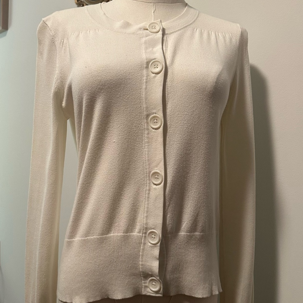 Banana Republic Ivory Button-Front Cardigan